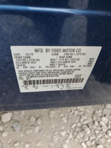 2FMPK3J9XLBA04708 - 2020 FORD EDGE SEL BLUE photo 12