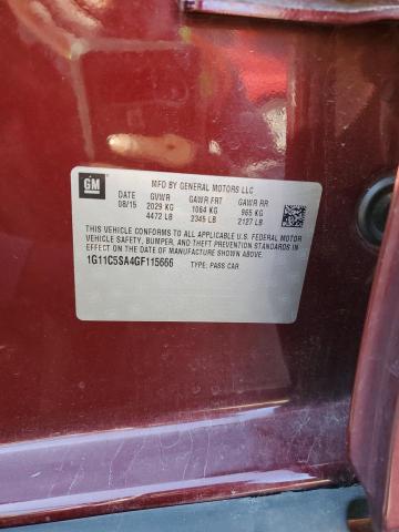 1G11C5SA4GF115666 - 2016 CHEVROLET MALIBU LIM LT 栗色 照片 12