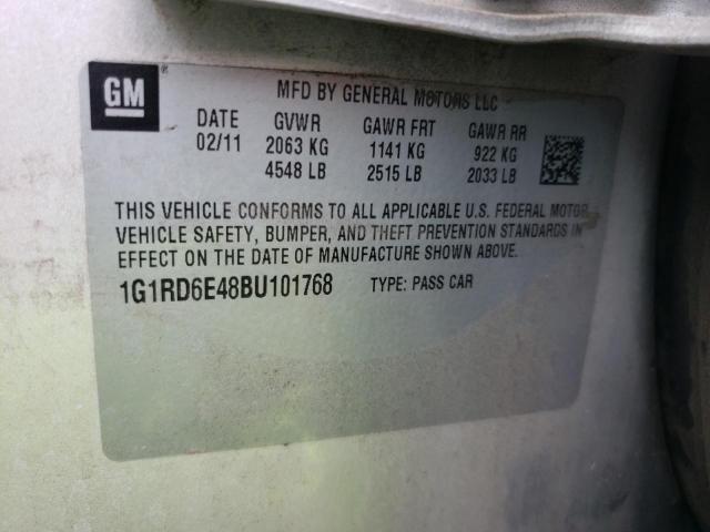 1G1RD6E48BU101768 - 2011 CHEVROLET VOLT SILVER photo 12