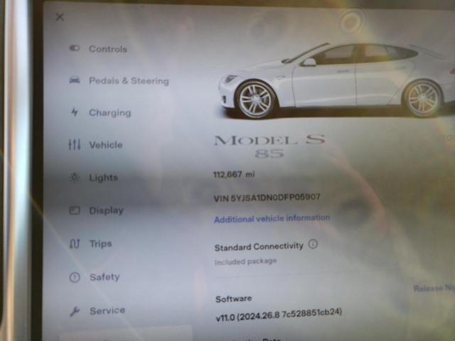 5YJSA1DN0DFP05907 - 2013 TESLA MODEL S WHITE photo 9