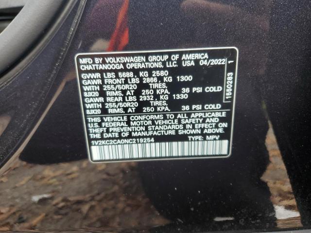 1V2KC2CA0NC219254 - 2022 VOLKSWAGEN ATLAS CROS SE Qara foto 13