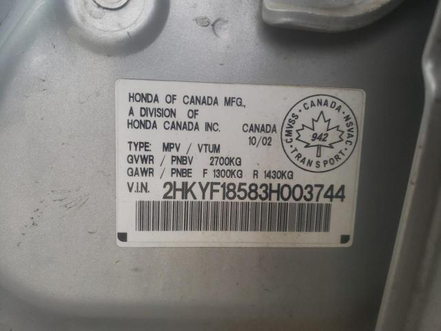 2HKYF18583H003744 - 2003 HONDA PILOT EXL SILVER photo 13