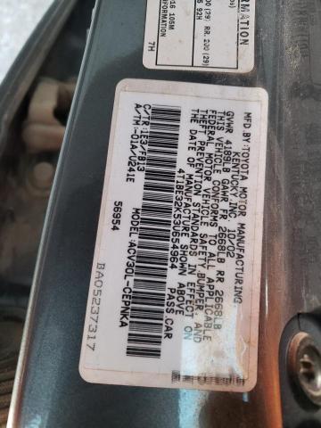 4T1BE32K53U654964 - 2003 TOYOTA CAMRY LE GRAY photo 12