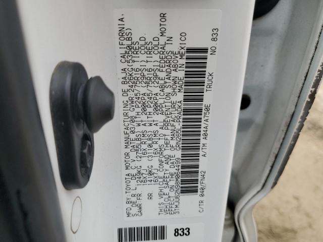3TMJU62N98M064499 - 2008 TOYOTA TACOMA DOUBLE CAB PRERUNNER WHITE photo 12