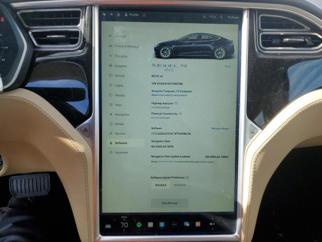 5YJSA1H11FFP60795 - 2015 TESLA MODEL S 85 BLUE photo 9