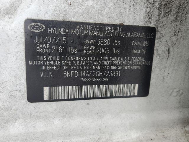 5NPDH4AE2GH723891 - 2016 HYUNDAI ELANTRA SE WHITE photo 12