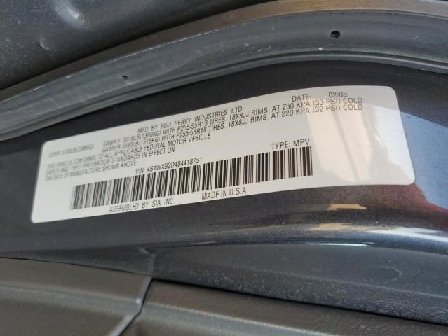 4S4WX92D484418751 - 2008 SUBARU TRIBECA LIMITED GRAY photo 13