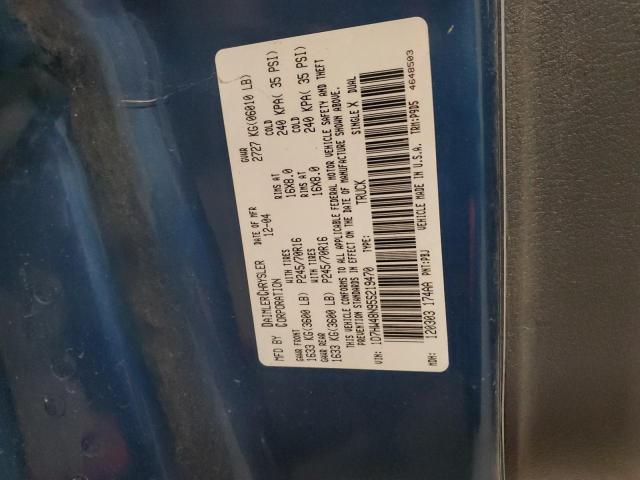 1D7HW48N95S219470 - 2005 DODGE DAKOTA QUAD SLT BLUE photo 12