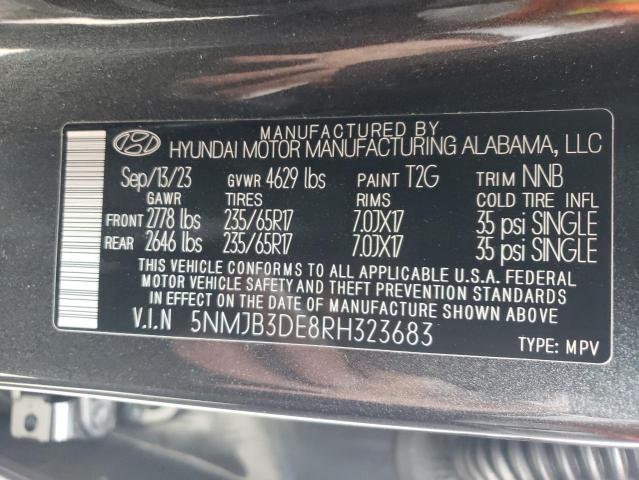 5NMJB3DE8RH323683 - 2024 HYUNDAI TUCSON SEL GRAY photo 13