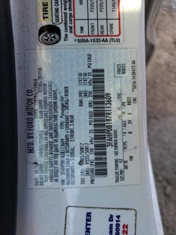 3FAHP08187R113609 - 2007 FORD FUSION SEL WHITE photo 12