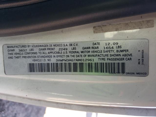 3VWPW3AG7AM012961 - 2010 VOLKSWAGEN NEW BEETLE WHITE photo 12