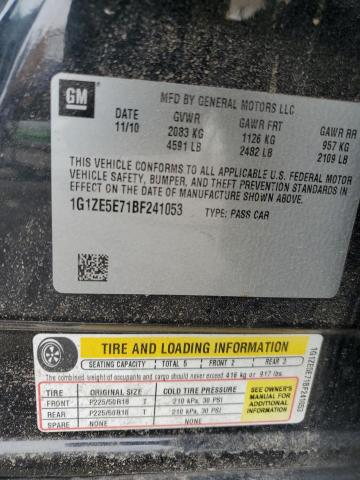 1G1ZE5E71BF241053 - 2011 CHEVROLET MALIBU LTZ შავი ფოტო 12