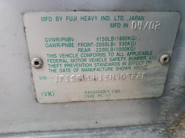 JF1SG65613H709228 - 2003 SUBARU FORESTER 2.5XS Серебристый фото 13