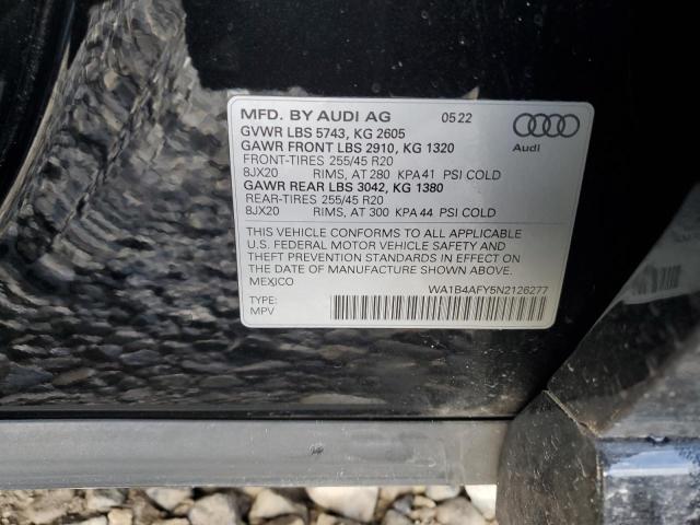 WA1B4AFY5N2126277 - 2022 AUDI SQ5 PREMIUM PLUS BLACK photo 14