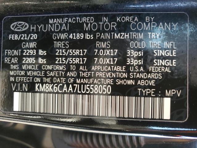 KM8K6CAA7LU558050 - 2020 HYUNDAI KONA SEL PLUS BLACK photo 13