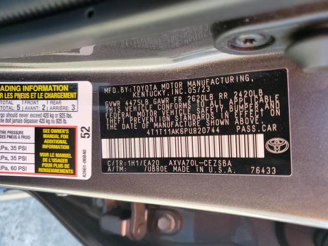 4T1T11AK6PU820744 - 2023 TOYOTA CAMRY SE NIGHT SHADE GRAY photo 13