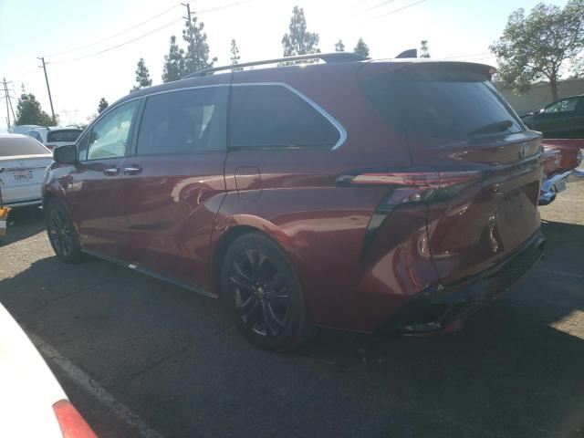 5TDDRKEC3MS007288 - 2021 TOYOTA SIENNA XSE BURGUNDY photo 2