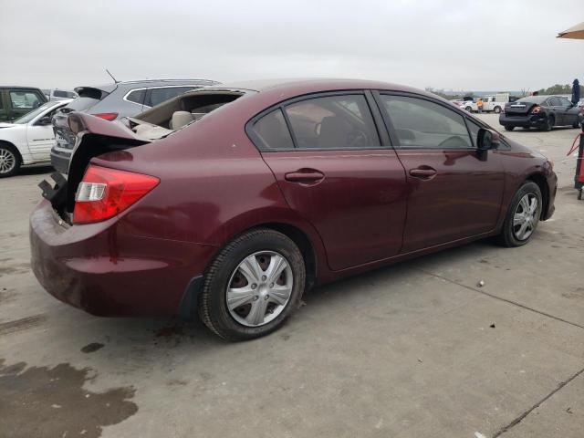 2HGFB2F5XCH608550 - 2012 HONDA CIVIC LX BURGUNDY photo 3