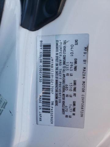 JM1NB353910217097 - 2001 MAZDA MX-5 MIATA BASE WHITE photo 12