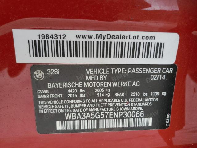 WBA3A5G57ENP30066 - 2014 BMW 328 I RED photo 12