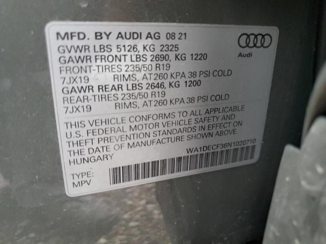 WA1DECF36N1020710 - 2022 AUDI Q3 PREMIUM S LINE 45 GRAY photo 13