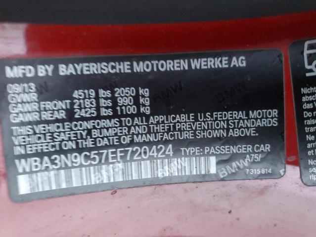 WBA3N9C57EF720424 - 2014 BMW 428 XI RED photo 12