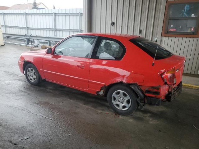 KMHCG35C55U352502 - 2005 HYUNDAI ACCENT GS RED photo 2