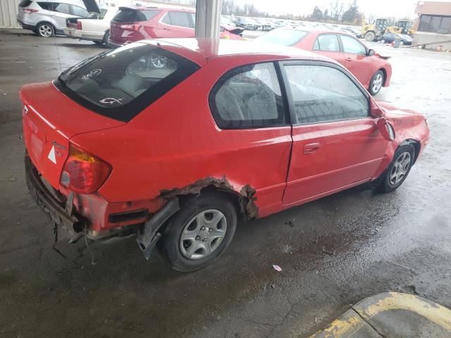 KMHCG35C55U352502 - 2005 HYUNDAI ACCENT GS RED photo 3