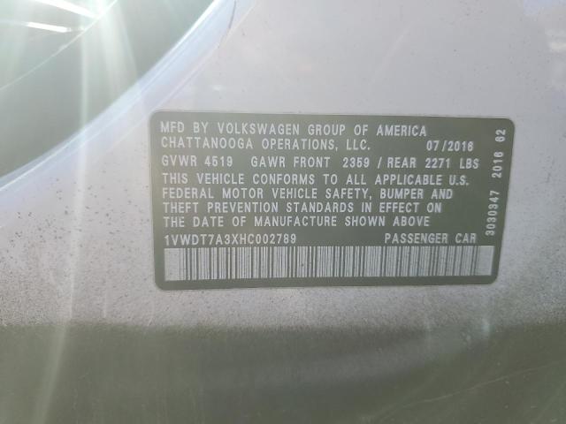 1VWDT7A3XHC002789 - 2017 VOLKSWAGEN PASSAT R-LINE Ağ foto 12