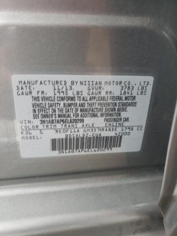 3N1AB7AP6EL620299 - 2014 NISSAN SENTRA S SILVER photo 12