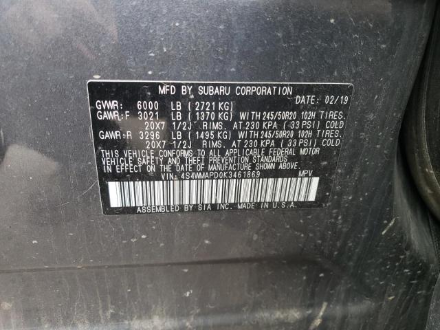 4S4WMAPD0K3461869 - 2019 SUBARU ASCENT LIMITED GRAY photo 14