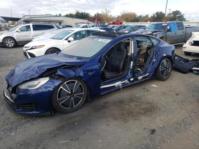 5YJSA1E26HF204417 - 2017 TESLA MODEL S ლურჯი ფოტო 1