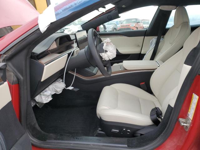 5YJSA1E5XNF492299 - 2022 TESLA MODEL S RED photo 7