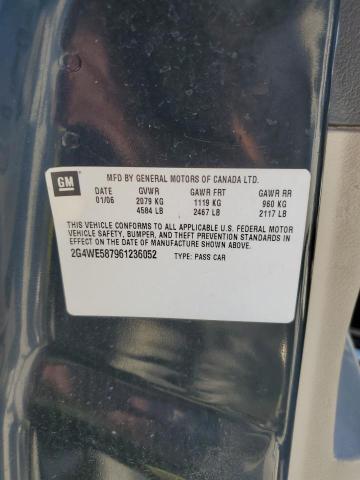 2G4WE587961236052 - 2006 BUICK LACROSSE CXS BLACK photo 12