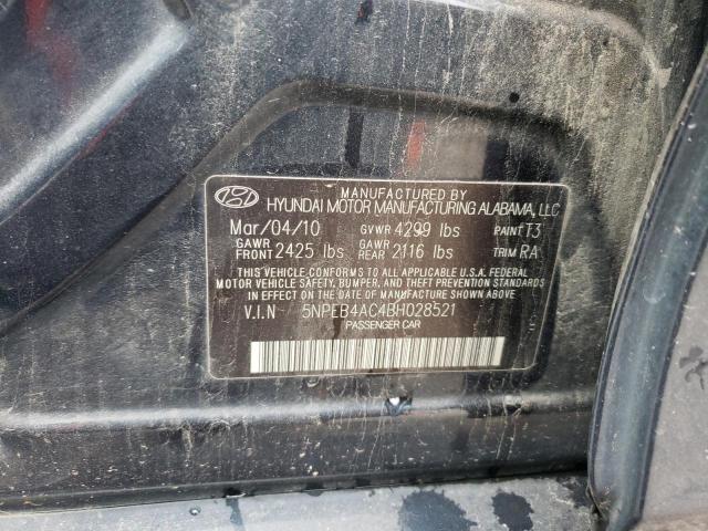 5NPEB4AC4BH028521 - 2011 HYUNDAI SONATA GLS BLUE photo 13