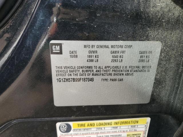 1G1ZH57B99F187049 - 2009 CHEVROLET MALIBU 1LT BLACK photo 12