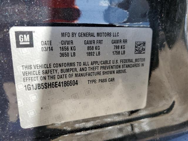 1G1JB5SH6E4186604 - 2014 CHEVROLET SONIC LS შავი ფოტო 13