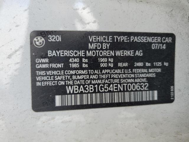 WBA3B1G54ENT00632 - 2014 BMW 320 I WHITE photo 12