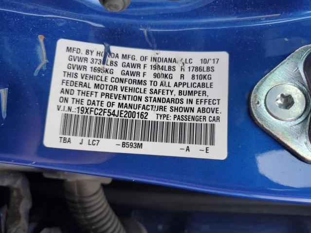 19XFC2F54JE200162 - 2018 HONDA CIVIC LX BLUE photo 12