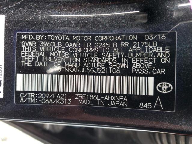 JTNKARJE5GJ521106 - 2016 TOYOTA SCION IM BLACK photo 12