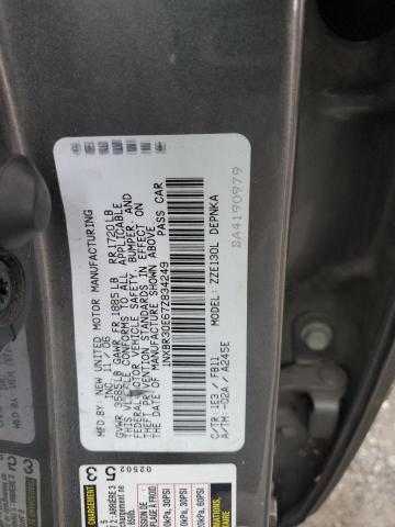 1NXBR30E67Z834249 - 2007 TOYOTA COROLLA CE GRAY photo 12