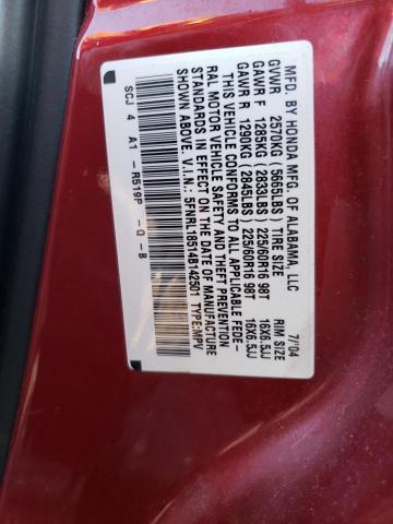 5FNRL18514B142501 - 2004 HONDA ODYSSEY LX MAROON photo 14