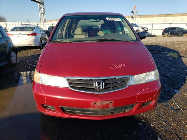 5FNRL18514B142501 - 2004 HONDA ODYSSEY LX MAROON photo 5