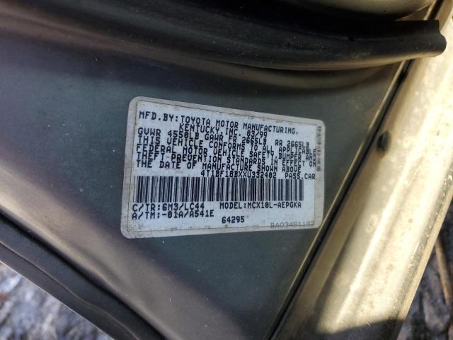 4T1BF18BXXU332402 - 1999 TOYOTA AVALON XL GRAY photo 12