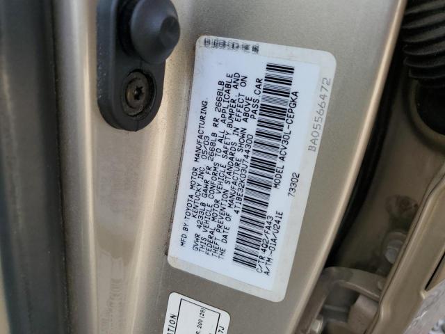 4T1BE32K03U744300 - 2003 TOYOTA CAMRY LE TAN photo 12