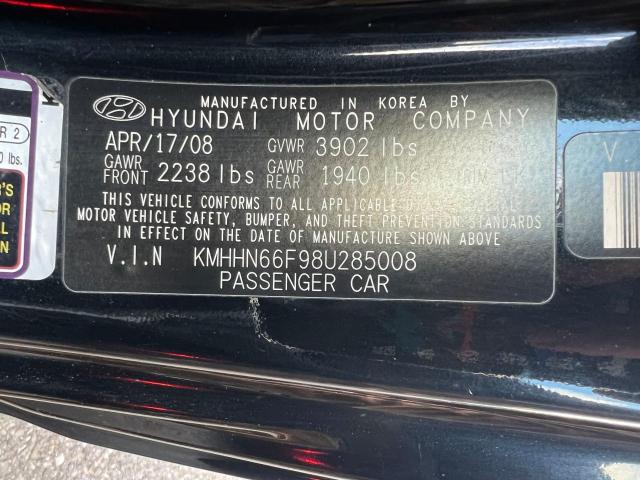 KMHHN66F98U285008 - 2008 HYUNDAI TIBURON GT BLACK photo 10