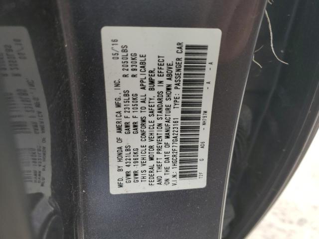 1HGCR2F77GA223161 - 2016 HONDA ACCORD EX GRAY photo 13