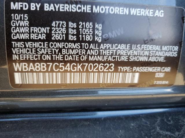 WBA8B7C54GK702623 - 2016 BMW 340 XI GRAY photo 12