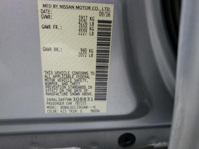 1N4AL3AP7HN308831 - 2017 NISSAN ALTIMA 2.5 SILVER photo 12