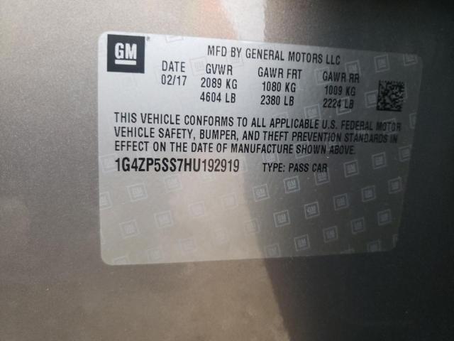 1G4ZP5SS7HU192919 - 2017 BUICK LACROSSE ESSENCE ნაცრისფერი ფოტო 12